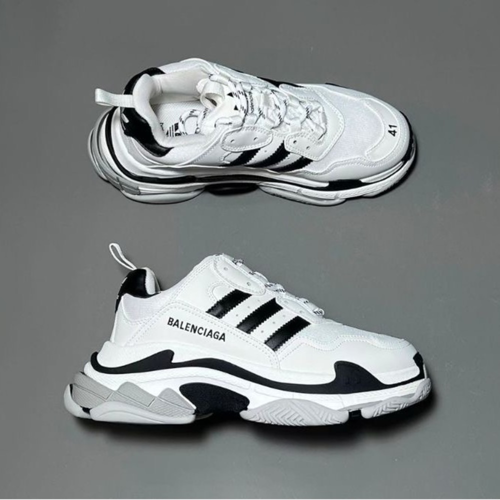 Balenciaga White and Black Modern Sneakers